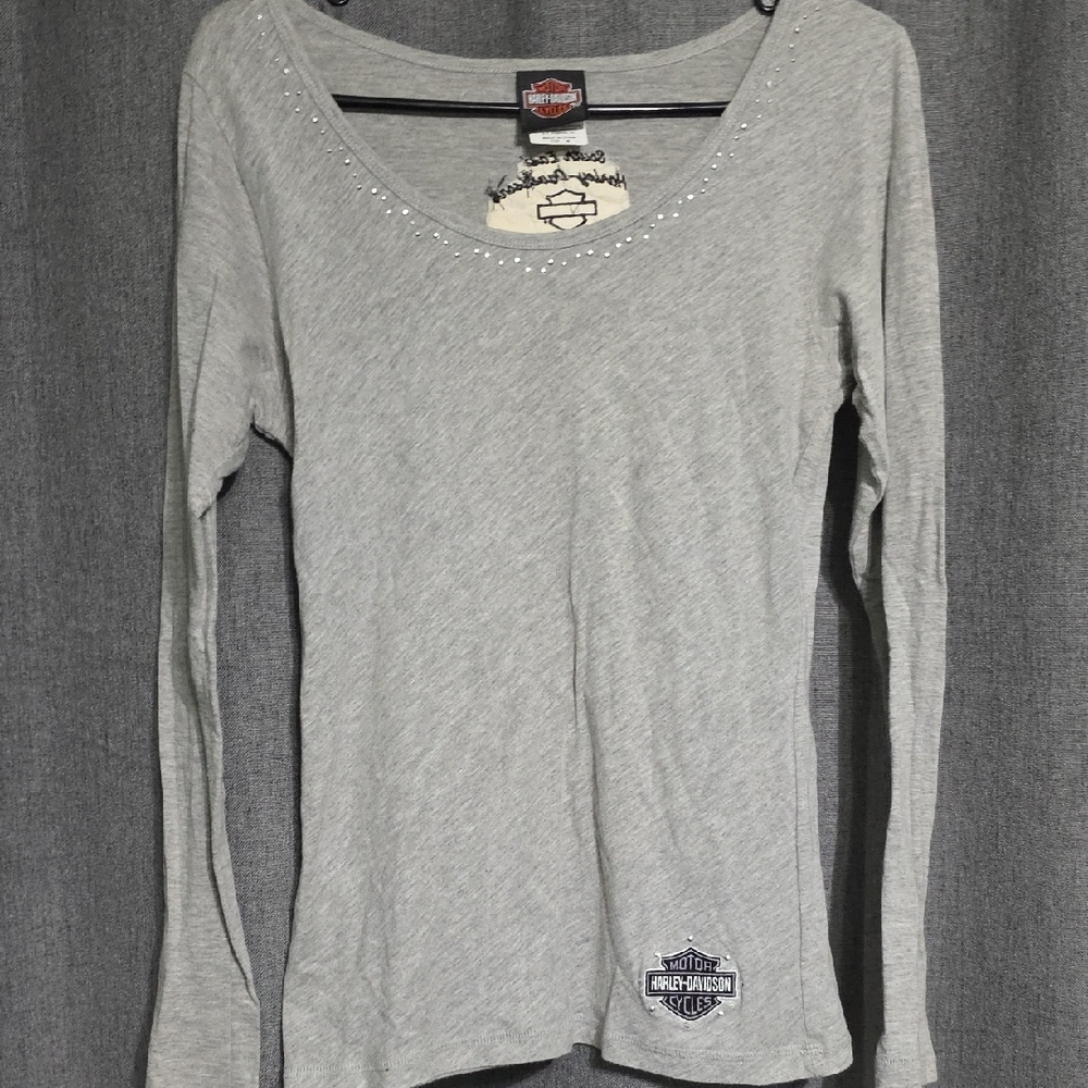 Harley-Davidson Light Gray Women's Long Sleeve Tee